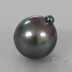 Perla Gris oscuro natural de 11.55 ct, Elegante, Opaco