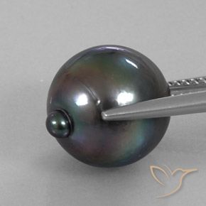 Perla Gris oscuro natural de 11.55 ct, Elegante, Opaco