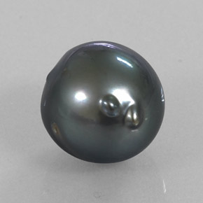 Perla gris natural de 12,32 ct, forma elegante, opaco