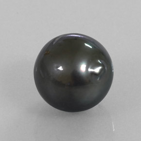Perla gris natural de 9,85 ct, forma elegante, opaco