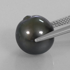 Perla gris natural de 9,85 ct, forma elegante, opaco