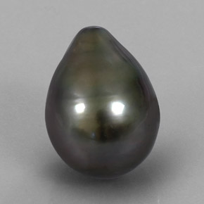 Perla Plata natural de 13.74 ct, En forma de pera, Opaco