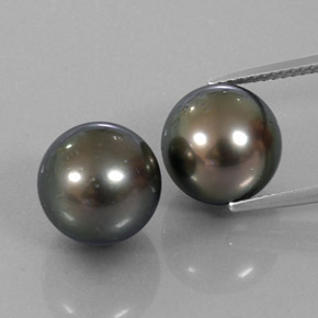 Gemas de perla plateado natural de  ct, esfera / bola, opaco