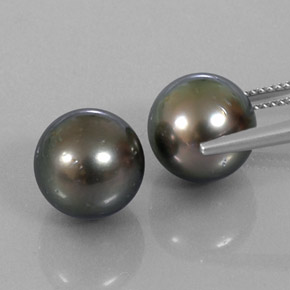 Gemas de perla plateado natural de  ct, esfera / bola, opaco