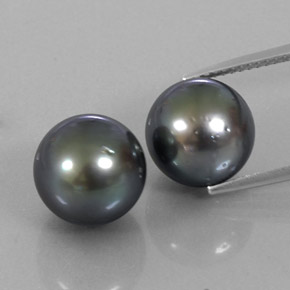 Gemas de perla gris natural de 17,28 ct, esfera / bola, opaco