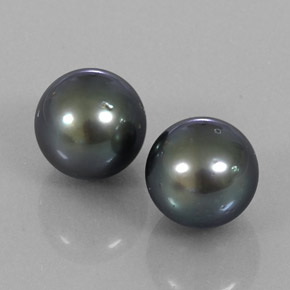 Gemas de perla gris natural de 17,28 ct, esfera / bola, opaco