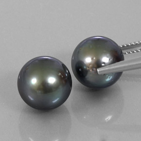 Gemas de perla gris natural de 17,28 ct, esfera / bola, opaco