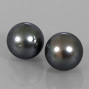 Gemas de perla plateado natural de 16,51 ct, esfera / bola, opaco