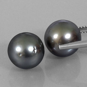 Gemas de perla plateado natural de 16,51 ct, esfera / bola, opaco