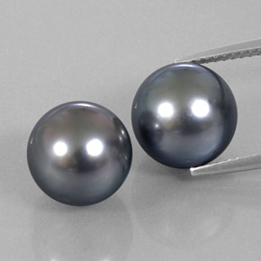 Gemas de perla plateado natural de  ct, esfera / bola, opaco