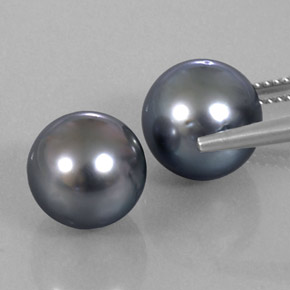 Gemas de perla plateado natural de  ct, esfera / bola, opaco