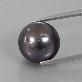 Perla gris natural de 9,20 ct, esfera / bola, opaco