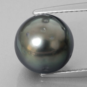 Perla Plata natural de 7.08 ct, Esfera / Bola, Opaco