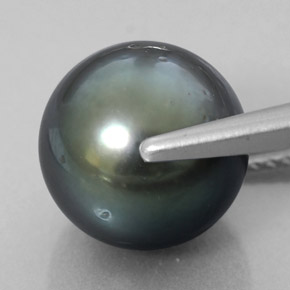 Perla plateado natural de 8,39 ct, esfera / bola, opaco