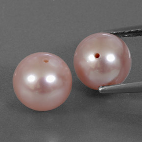 Gemas de Perla Rosado plateado natural de  ct, Esfera / Bola, Opaco