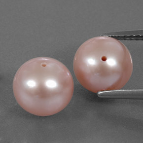 Gemas de Perla Rosado plateado natural de  ct, Esfera / Bola, Opaco