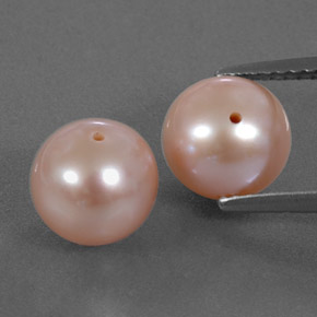 Gemas de Perla Rosado plateado natural de  ct, Esfera / Bola, Opaco