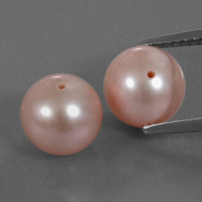 Gemas de perla rosa natural de 6,18 ct, esfera / bola, opaco