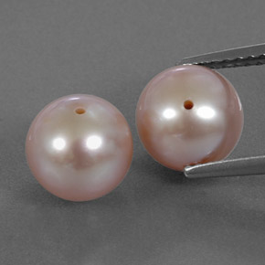 Gemas de perla rosa natural de 6,30 ct, esfera / bola, opaco