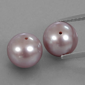 Gemas de Perla Rosado plateado natural de 6.40 ct, Esfera / Bola, Opaco