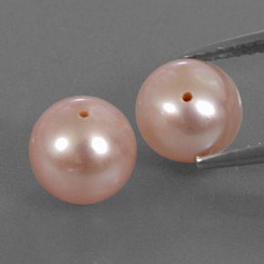 Gemas de perla rosa natural de 6,12 ct, esfera / bola, opaco