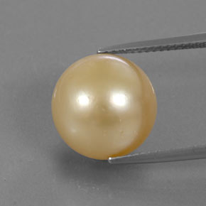 Perla Dorado natural de 13.80 ct, Esfera / Bola, Opaco