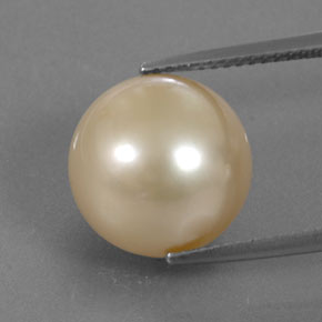 Perla amarillo natural de 13,84 ct, esfera / bola, opaco