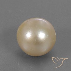 Perla Dorado claro natural de 12.24 ct, Esfera / Bola, Opaco
