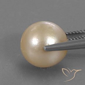 Perla Dorado claro natural de 12.24 ct, Esfera / Bola, Opaco
