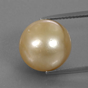 Perla amarillo natural de 15,02 ct, esfera / bola, opaco