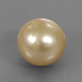 Perla amarillo natural de 15,02 ct, esfera / bola, opaco