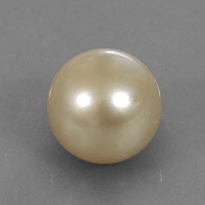 Perla Dorado claro natural de 13.11 ct, Esfera / Bola, Opaco