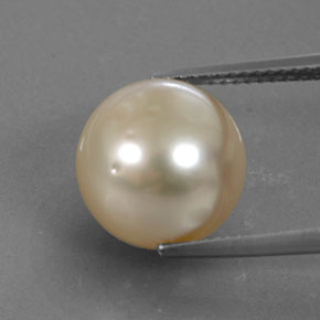Perla Dorado claro natural de 11.57 ct, Esfera / Bola, Opaco