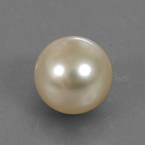 Perla Dorado claro natural de 11.57 ct, Esfera / Bola, Opaco