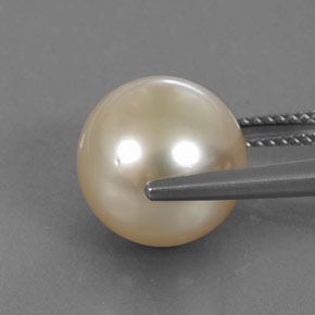 Perla Dorado claro natural de 11.57 ct, Esfera / Bola, Opaco
