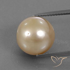 Perla Naranja claro natural de 12.62 ct, Esfera / Bola, Opaco