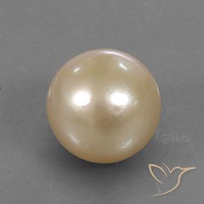 Perla Naranja claro natural de 12.62 ct, Esfera / Bola, Opaco