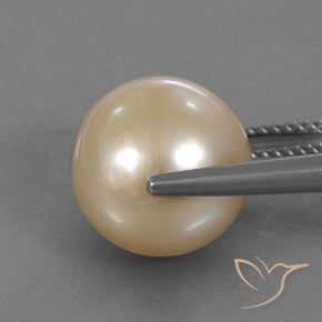 Perla Naranja claro natural de 12.62 ct, Esfera / Bola, Opaco