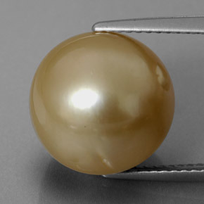Perla amarillo natural de 13,97 ct, esfera / bola, opaco