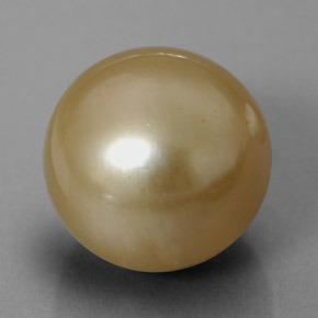 Perla amarillo natural de 13,97 ct, esfera / bola, opaco