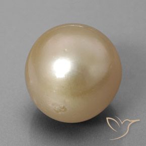 Perla Dorado natural de 13.01 ct, Esfera / Bola, Opaco