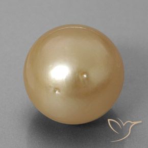 Perla dorado natural de 12,60 ct, esfera / bola, opaco