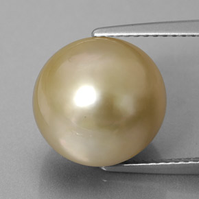 Perla amarillo natural de 11,75 ct, esfera / bola, opaco