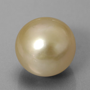 Perla amarillo natural de 11,75 ct, esfera / bola, opaco