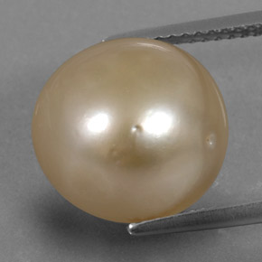Perla Dorado natural de 13.38 ct, Esfera / Bola, Opaco