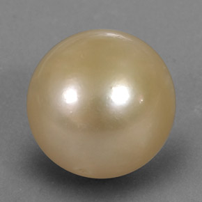 Perla amarillo natural de 13,15 ct, esfera / bola, opaco