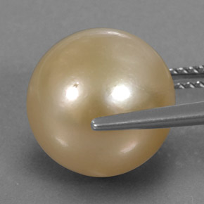 Perla amarillo natural de 13,15 ct, esfera / bola, opaco