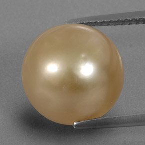Perla Dorado natural de 12.36 ct, Esfera / Bola, Opaco