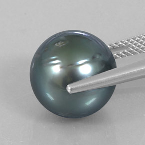 Perla Plata natural de 12.54 ct, Esfera / Bola, Opaco