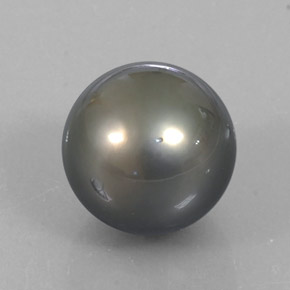 Perla gris natural de 12,75 ct, esfera / bola, opaco